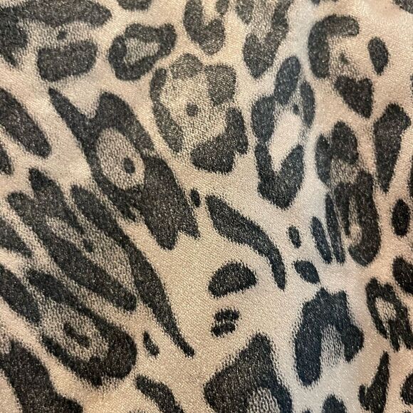 Glam Leopard Print Tie Front Skort With Side Zipper Tan Black Size Medium - Picture 2 of 9